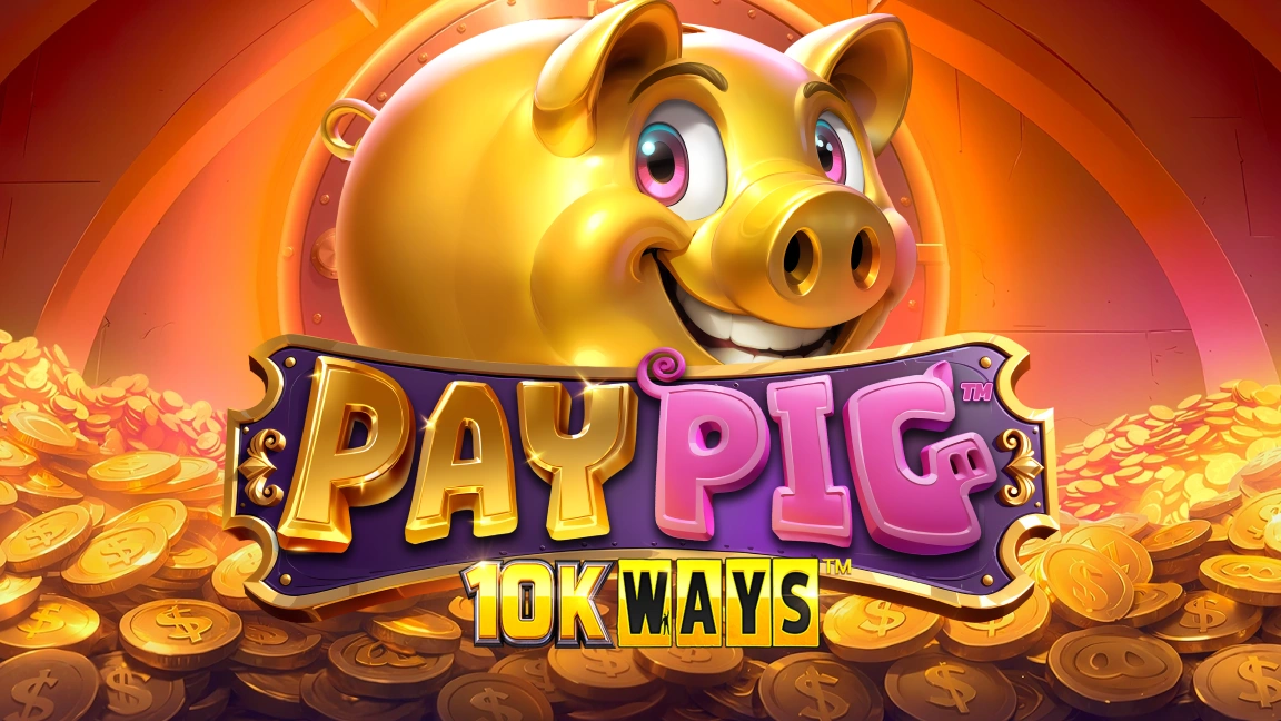 The promotional header for Pay Pig 10K Ways, an online slot game on Betty.ca.