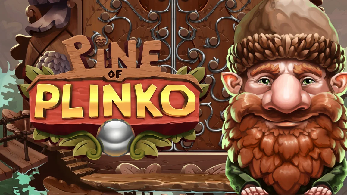 The promotional header for Pine of Plinko, an online slot game on Betty.ca.