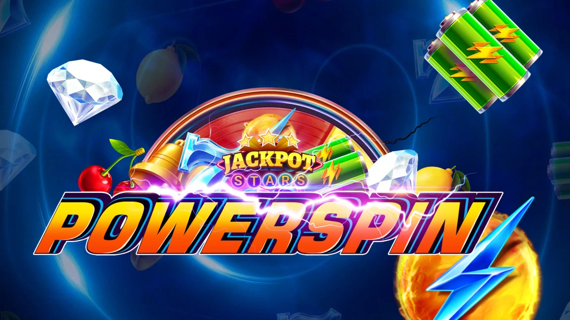 The promotional header for Powerspin, an online slot game on Betty.ca.