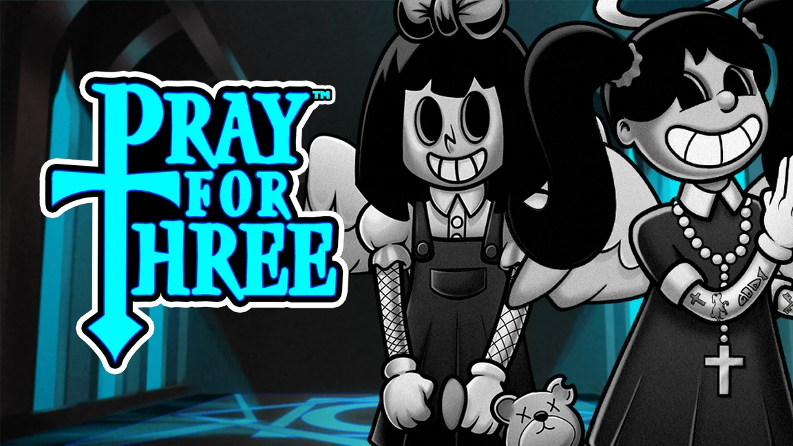 The promotional header for Pray for Three, an online slot game on Betty.ca.