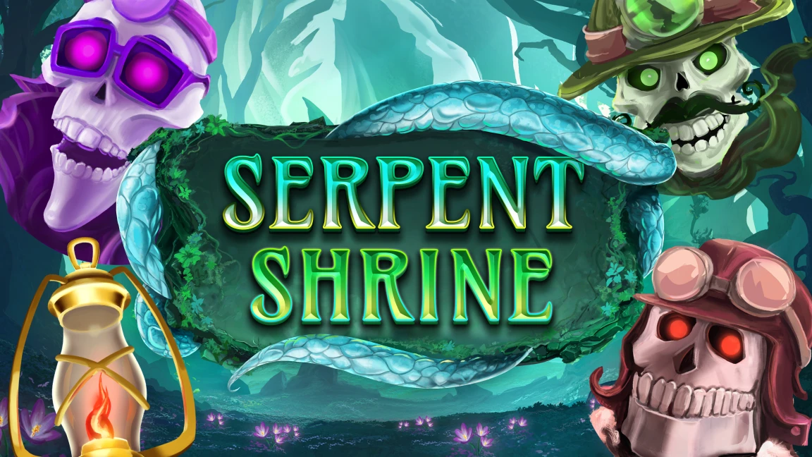 The promotional header for Serpent Shrine, an online slot game on Betty.ca.