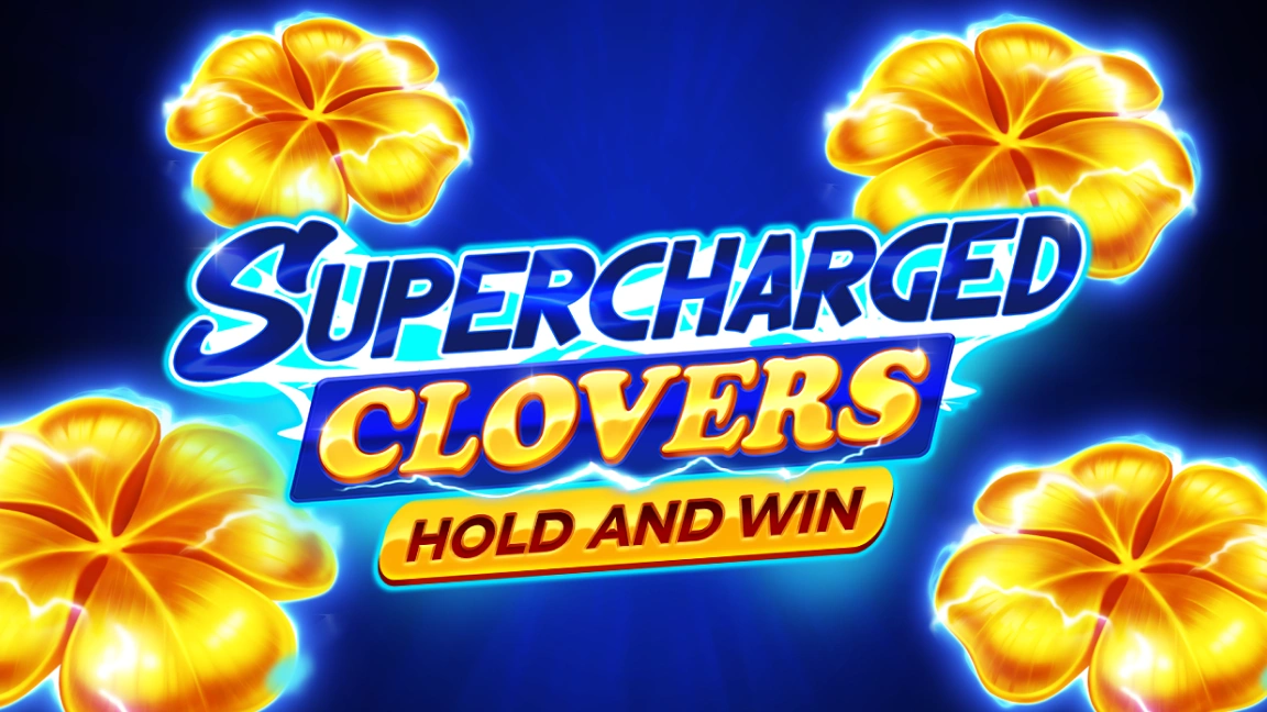 The promotional header for Supercharged Clovers: Hold and Win, an online slot game on Betty.ca.