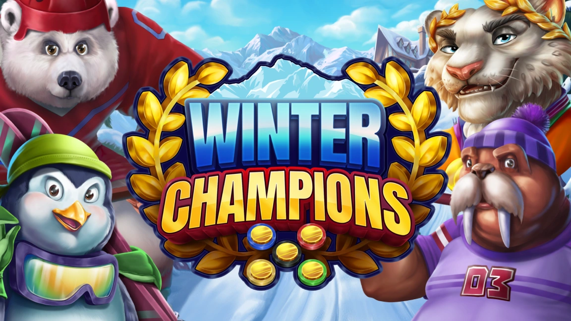 The promotional header for Winter Champions, an online slot game on Betty.ca.