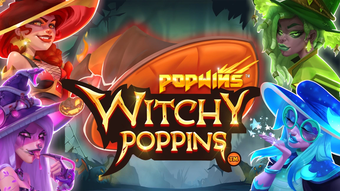 The promotional header for Witchy Poppins, an online slot game on Betty.ca.