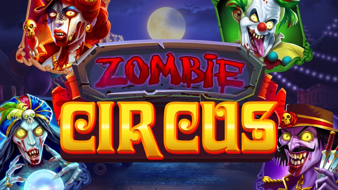 The promotional header for Zombie Circus, an online slot game on Betty.ca.