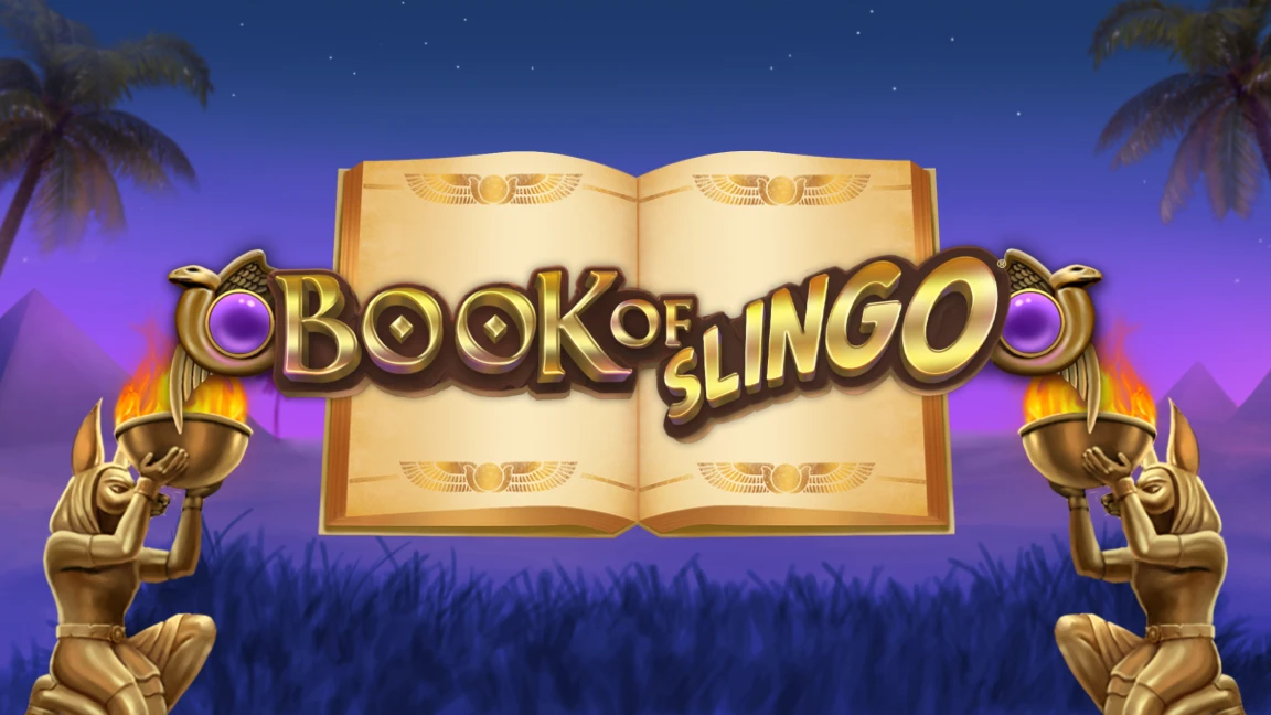 The promotional header for Book Of Slingo, an online slot game on Betty.ca.