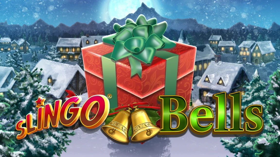 The promotional header for Slingo Bells, an online slot game on Betty.ca.