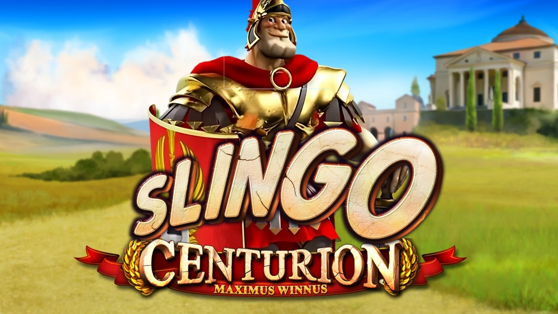 The promotional header for Slingo Centurion, an online slot game on Betty.ca.