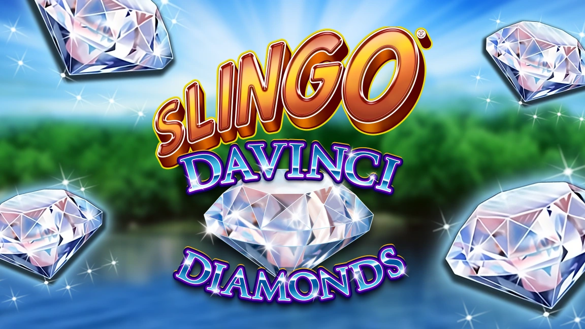 The promotional header for Slingo Da Vinci Diamonds, an online slot game on Betty.ca.