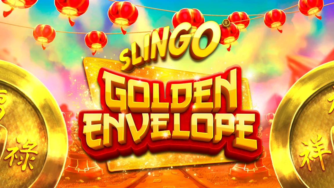 The promotional header for Slingo Golden Envelope, an online slot game on Betty.ca.