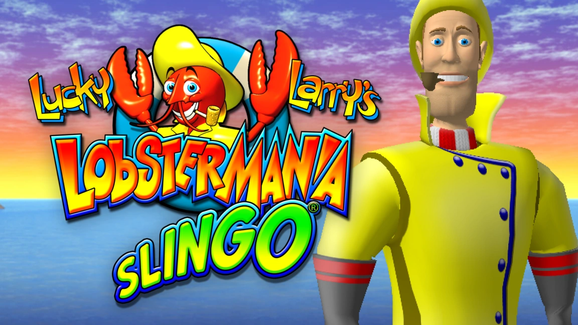The promotional header for Slingo Lucky Larry’s Lobstermania, an online slot game on Betty.ca.