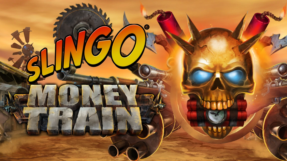 The promotional header for Slingo Money Train, an online slot game on Betty.ca.