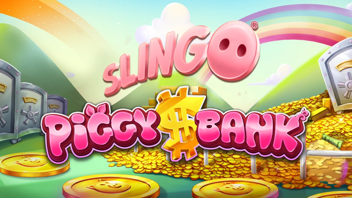 The promotional header for Slingo Piggy Bank, an online slot game on Betty.ca.