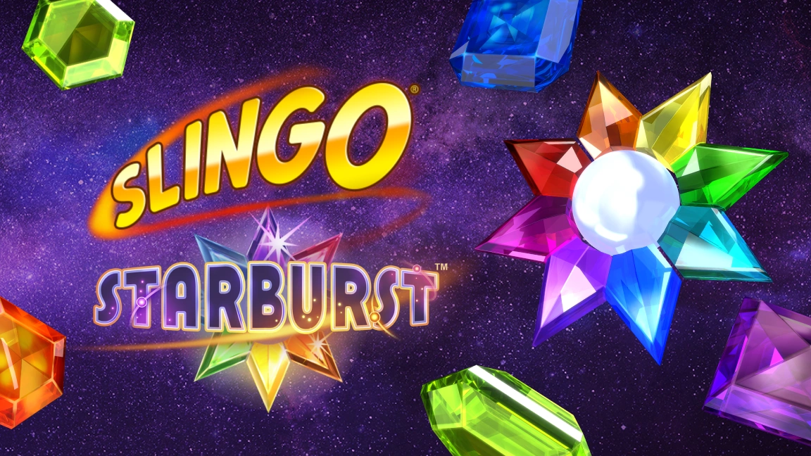 The promotional header for Slingo Starburst, an online slot game on Betty.ca.