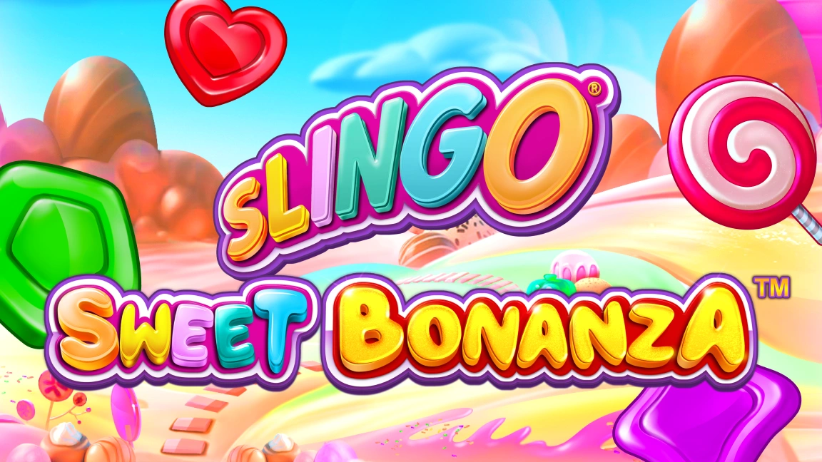 The promotional header for Slingo Sweet Bonanza, an online slot game on Betty.ca.