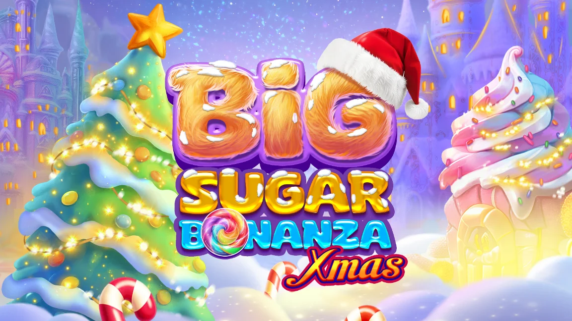 The promotional header for Big Sugar Bonanza Xmas, an online slot game on Betty.ca.