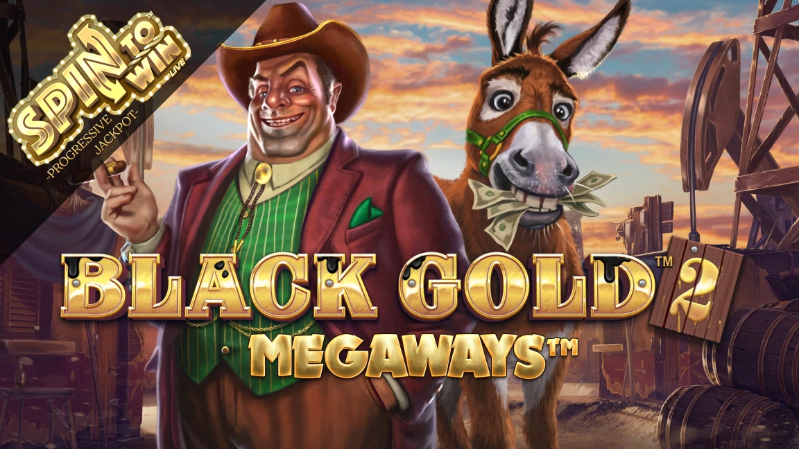 The promotional header for Black Gold™ 2 Megaways™, an online slot game on Betty.ca.