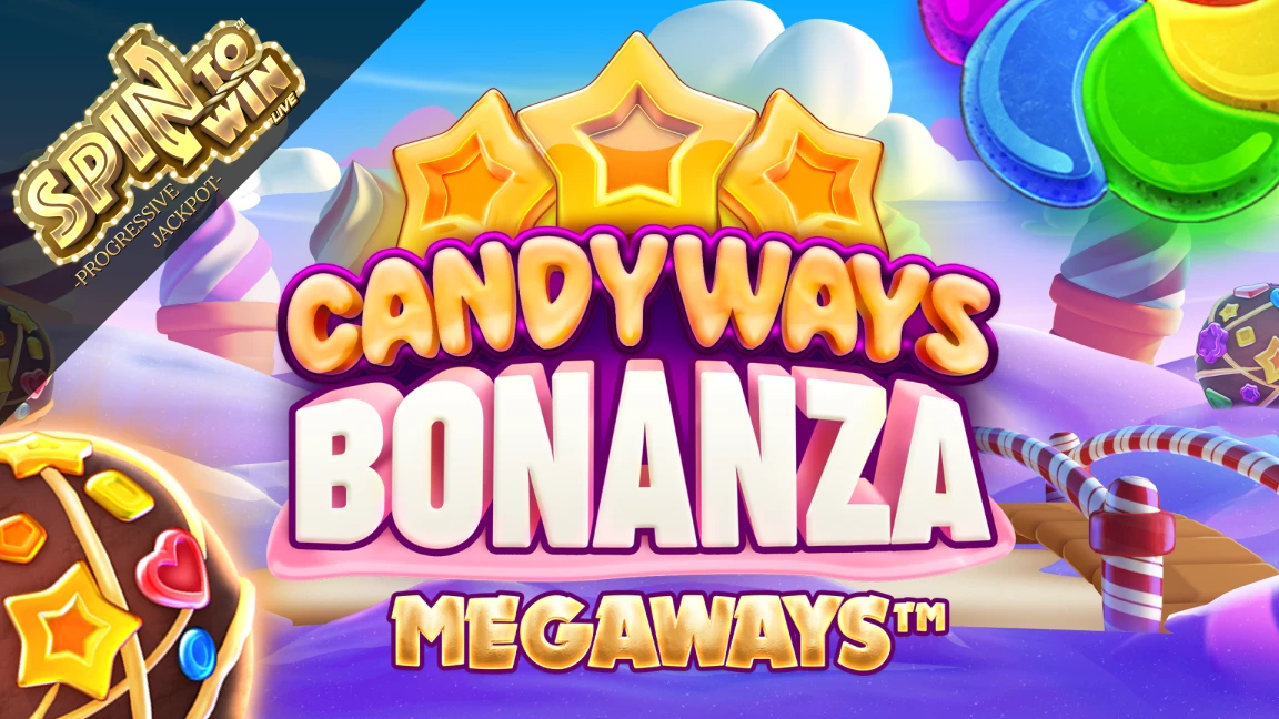 The promotional header for Candyways Bonanza Megaways™, an online slot game on Betty.ca.