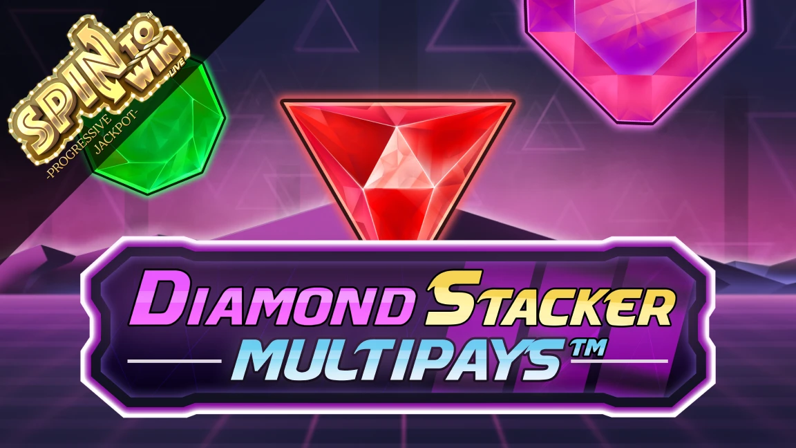 The promotional header for Diamond Stacker Multipays™, an online slot game on Betty.ca.