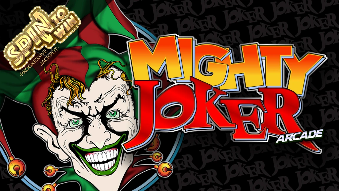The promotional header for Mighty Joker Arcade, an online slot game on Betty.ca.