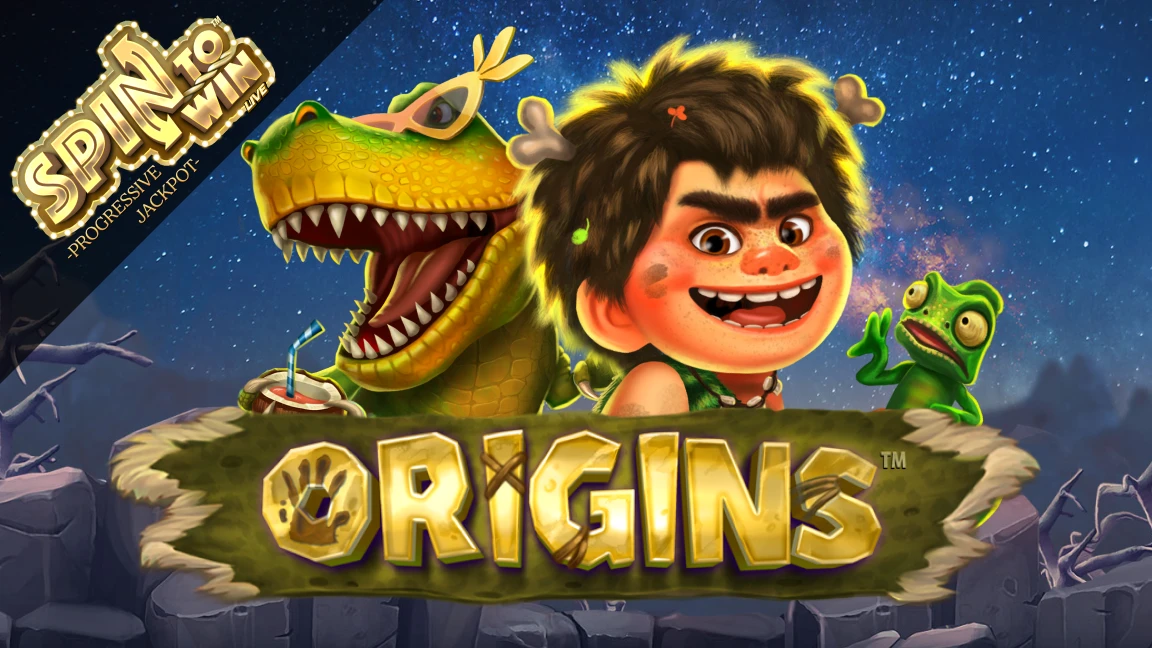 The promotional header for Origins™, an online slot game on Betty.ca.
