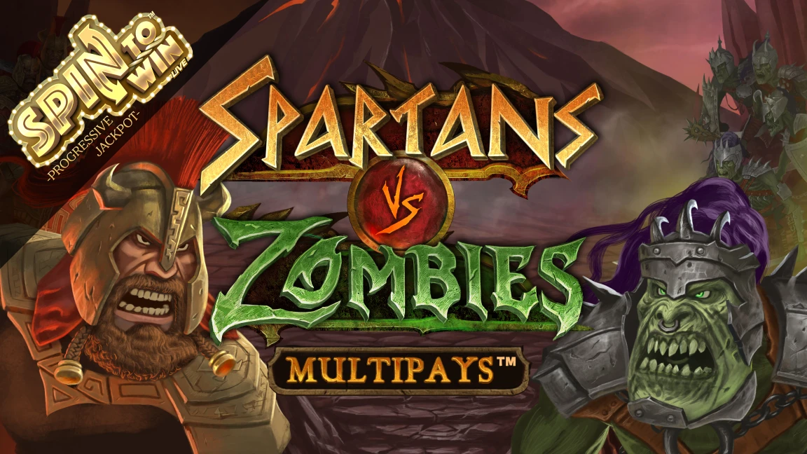 The promotional header for Spartans vs Zombies Multipays™, an online slot game on Betty.ca.