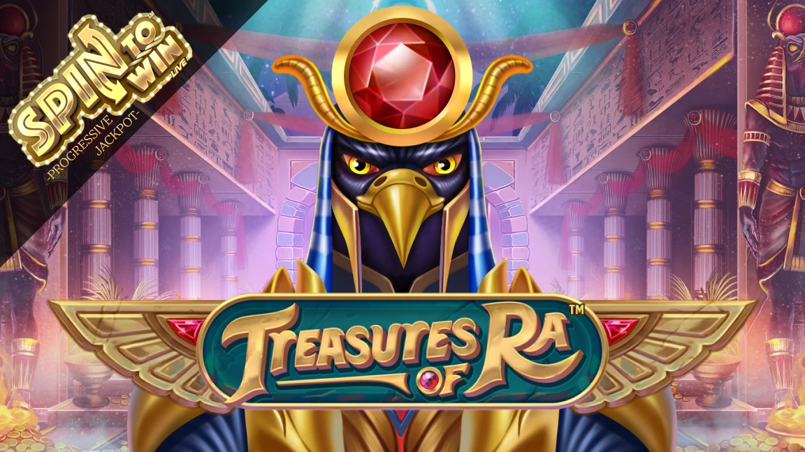 The promotional header for Treasures of Ra, an online slot game on Betty.ca.