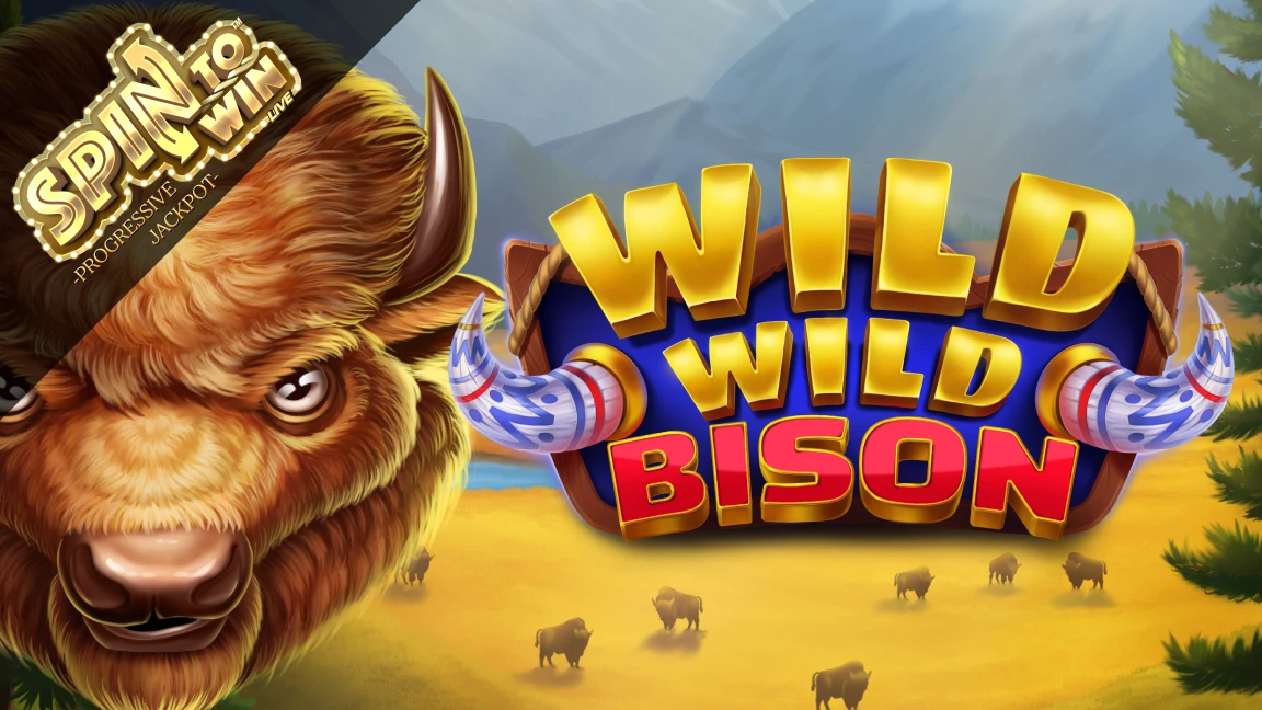 The promotional header for Wild Wild Bison, an online slot game on Betty.ca.