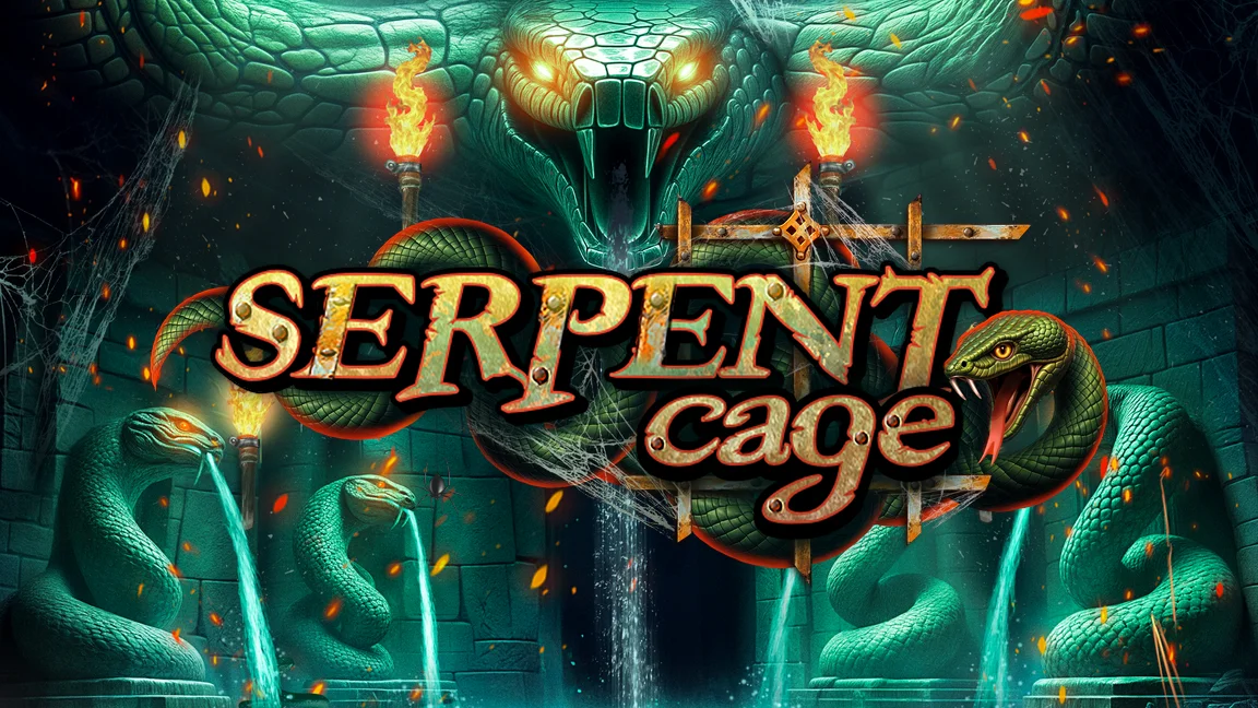 The promotional header for Serpent Cage, an online slot game on Betty.ca.