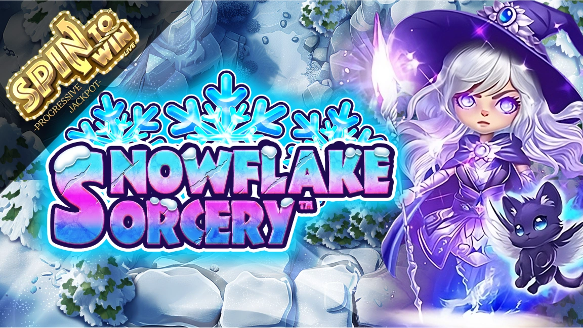 The promotional header for Snowflake Sorcery, an online slot game on Betty.ca.
