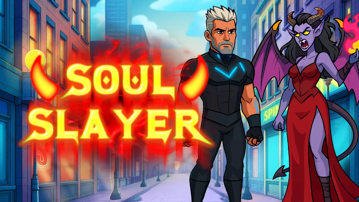 The promotional header for Soul Slayer, an online slot game on Betty.ca.