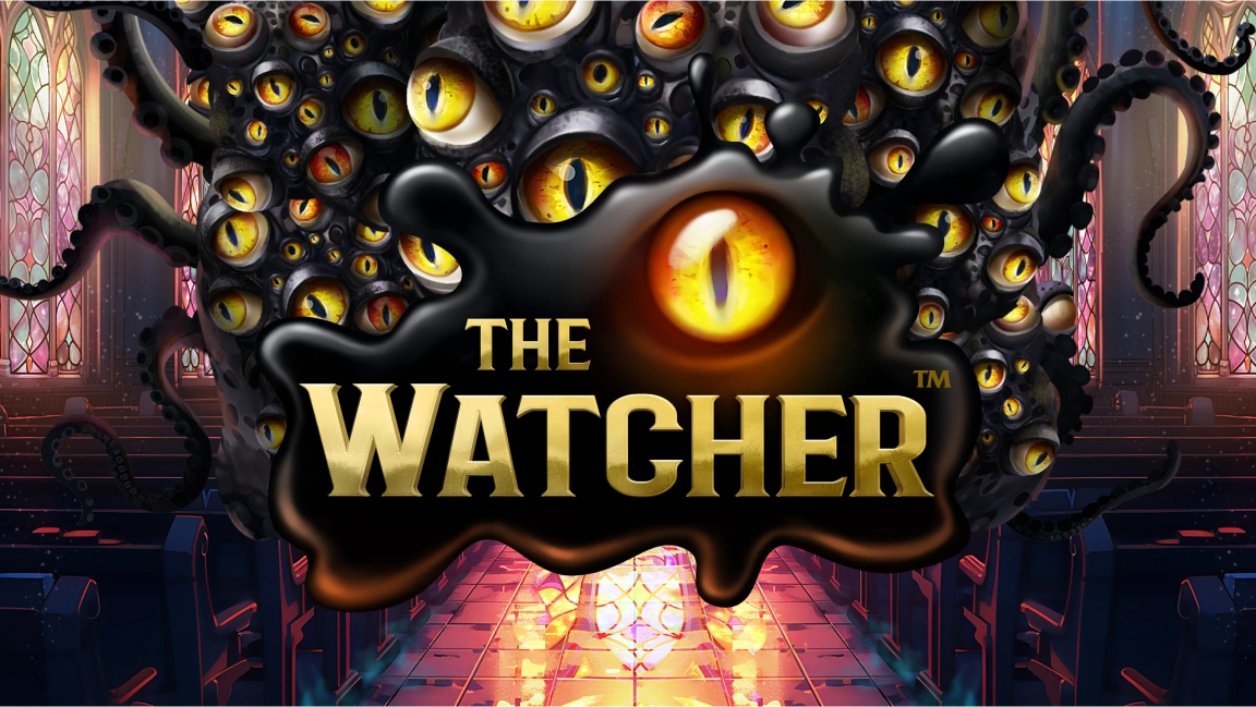 The promotional header for The Watcher, an online slot game on Betty.ca.