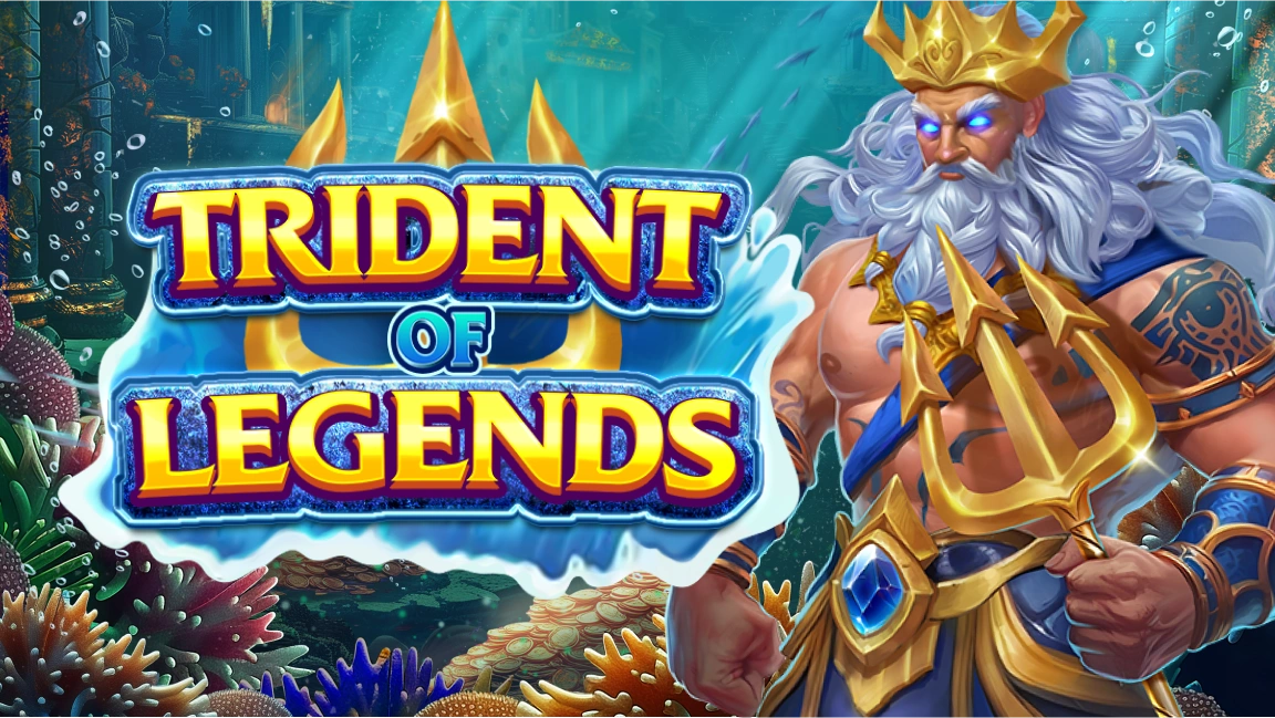 The promotional header for Trident of Legends, an online slot game on Betty.ca.