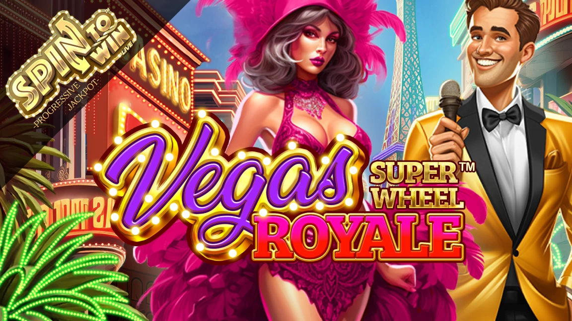 The promotional header for Vegas Royale Super Wheel, an online slot game on Betty.ca.