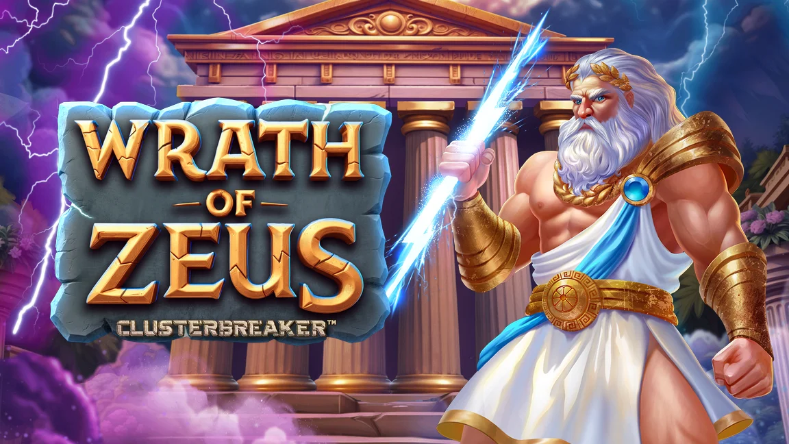 The promotional header for Wrath of Zeus, an online slot game on Betty.ca.