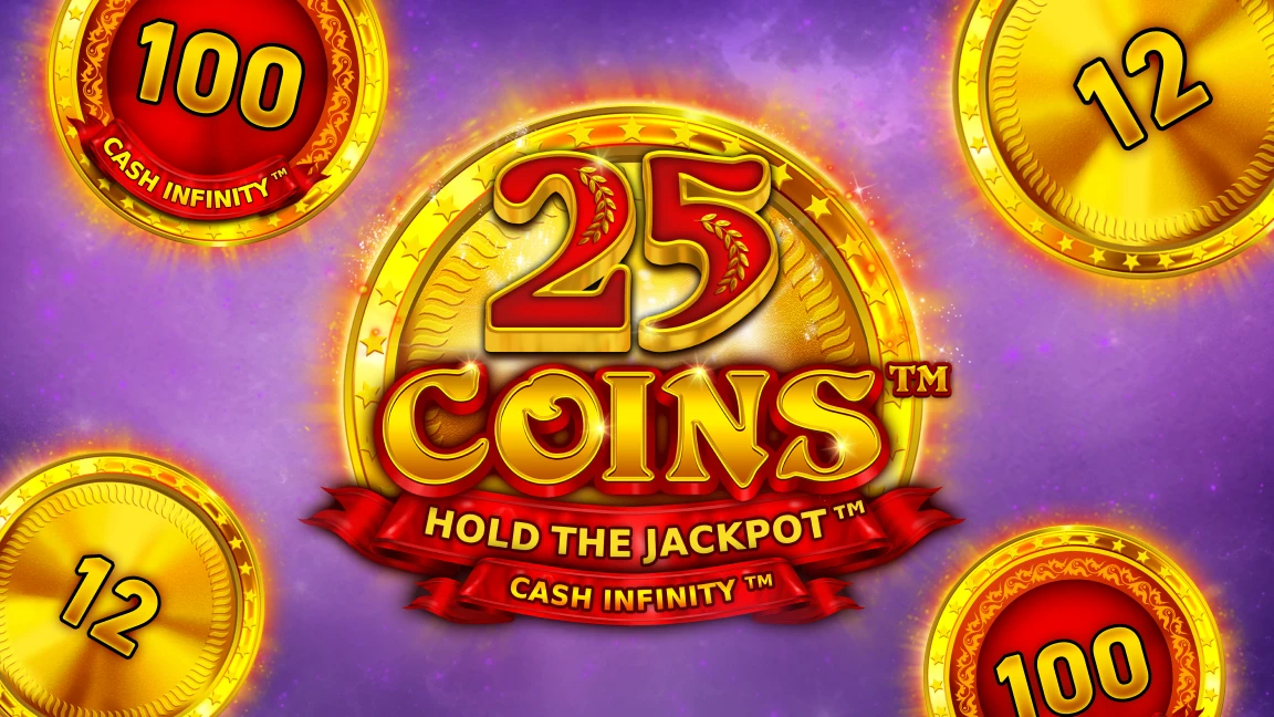 The promotional header for 25 Coins™, an online slot game on Betty.ca.