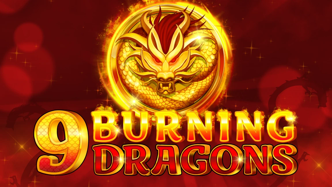 The promotional header for 9 Burning Dragons, an online slot game on Betty.ca.