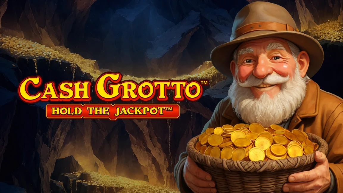 The promotional header for Cash Grotto, an online slot game on Betty.ca.