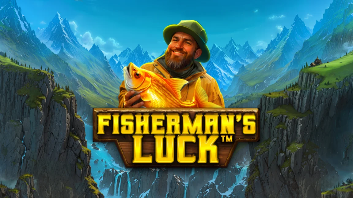 The promotional header for Fisherman’s Luck, an online slot game on Betty.ca.