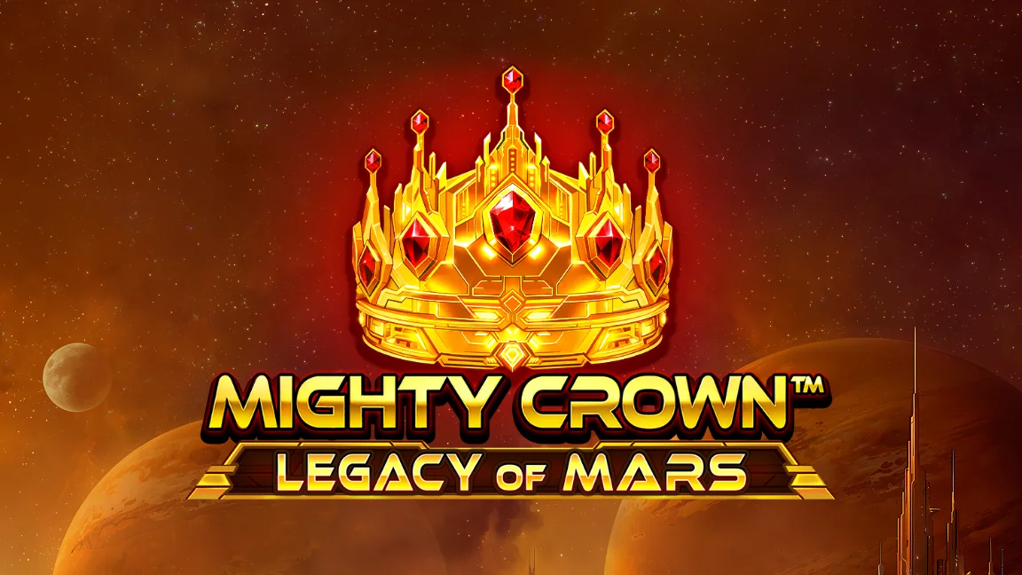 The promotional header for Mighty Crown™: Legacy of Mars, an online slot game on Betty.ca.