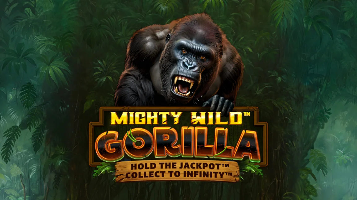 The promotional header for Mighty Wild: Gorilla, an online slot game on Betty.ca.
