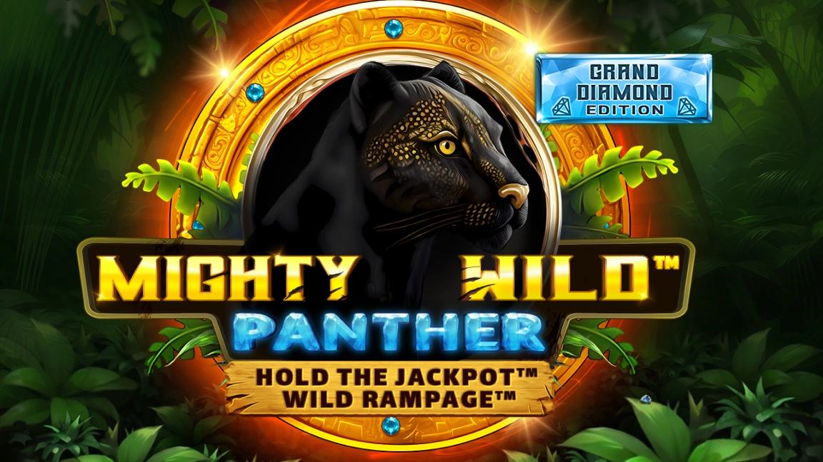 The promotional header for Mighty Wild: Panther Grand Diamond Edition, an online slot game on Betty.ca.