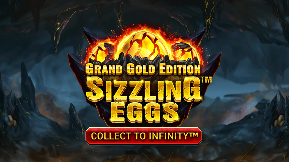 The promotional header for Sizzling Eggs™ Grand Gold Edition, an online slot game on Betty.ca.