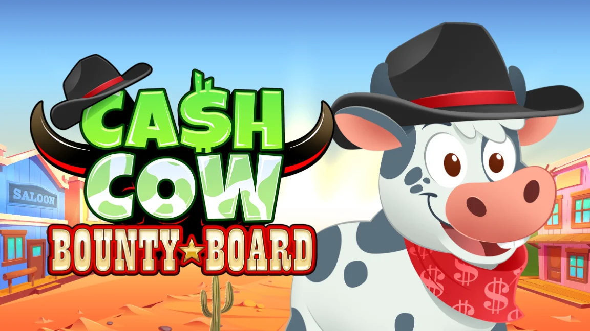 The promotional header for Cash Cow Bounty Board, an online slot game on Betty.ca.