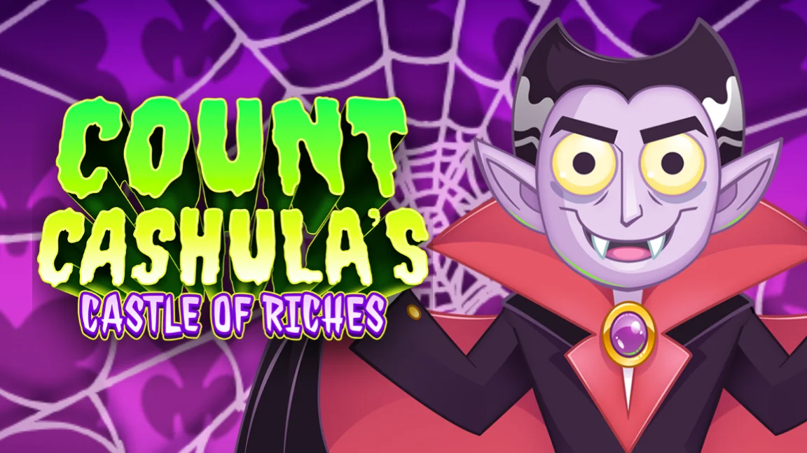The promotional header for Count Cashula's Castle of Riches, an online slot game on Betty.ca.