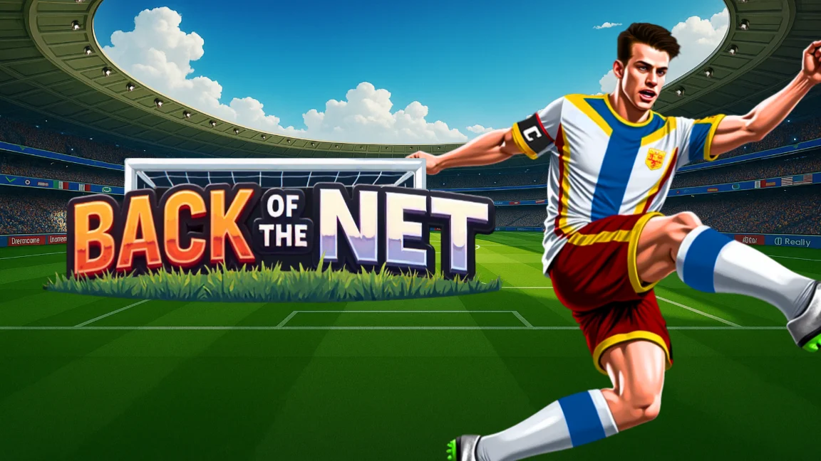 The promotional header for Back of the Net, an online slot game on Betty.ca.