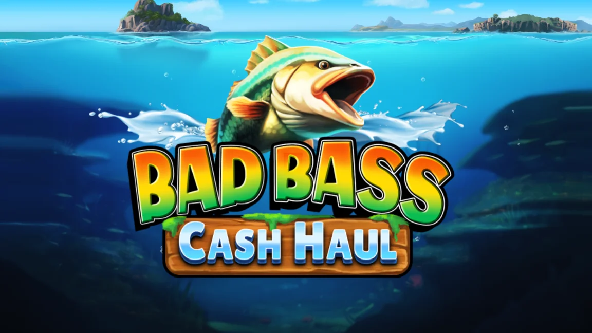 The promotional header for Bad Bass Cash Haul, an online slot game on Betty.ca.