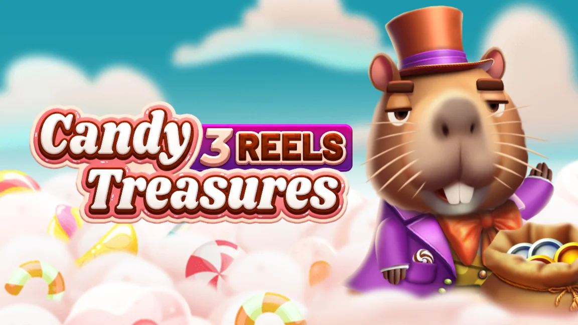 The promotional header for Candy Treasures 3 Reels, an online slot game on Betty.ca.