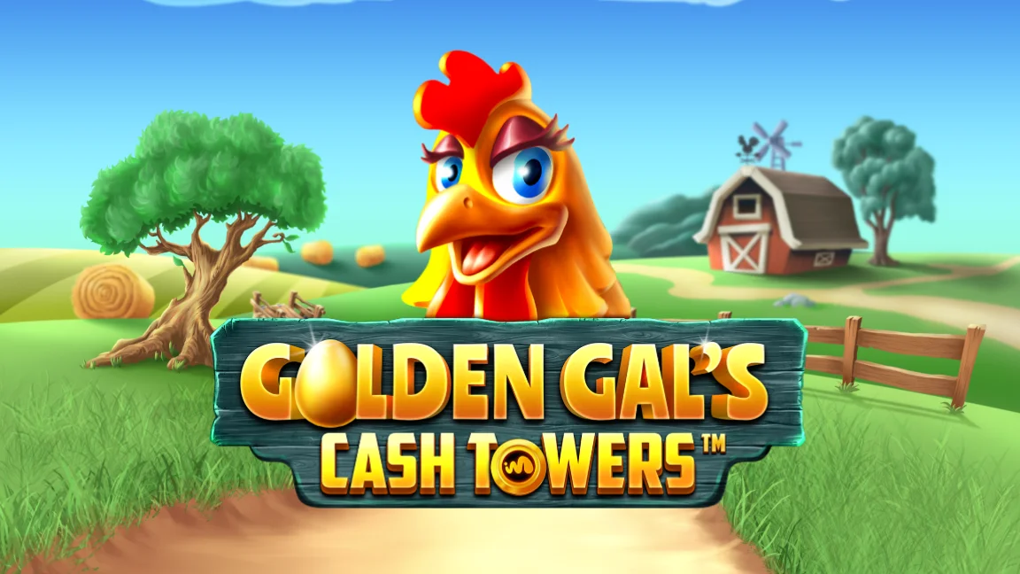 The promotional header for Golden Gal's Cash Towers, an online slot game on Betty.ca.