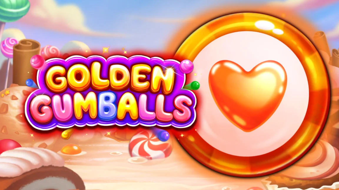 The promotional header for Golden Gumballs, an online slot game on Betty.ca.